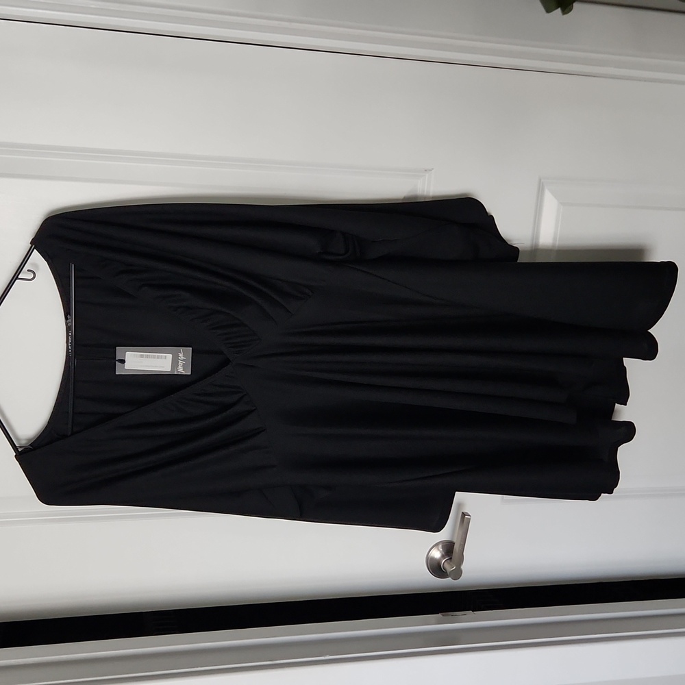 Nasty Gal deep-v, flared sleeve dress